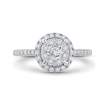 14K Two-Tone Gold Round Cut Diamond Halo Engagement Ring