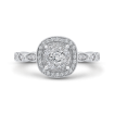 14K White Gold Round Diamond Halo Engagement Ring