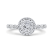 14K White Gold Round Diamond Halo Engagement Ring