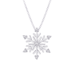 Diamond ''Snow Flake'' Pendant with Chain in Sterling Silver (1/10 cttw)