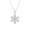 Diamond ''Snow Flake'' Pendant with Chain in Sterling Silver (0.05 cttw)