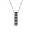 Black and White Diamond Fashion Pendant with Chain 10K White Gold (1/2 cttw)