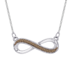 .07 ct Sterling Silver Brown and White Diamond Fashion Pendant with Chain
