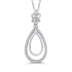 10K White Gold 1/5 Ct Diamond Fashion Pendant with Chain