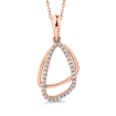 10K Rose Gold .12 ct Round Diamond Fashion Pendant with Chain