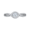 Round Diamond Engagement Ring With Split Shank In 14K White Gold
