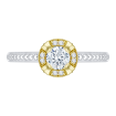 14K Two-Tone Gold Round Diamond Engagement Ring