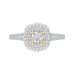 14K Two-Tone Gold Round Diamond Double Halo Engagement Ring