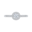 Round Diamond Halo Engagement Ring In 14K White Gold