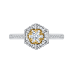 14K Two-Tone Gold Round Diamond Vintage Engagement Ring