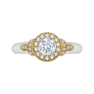 Round Diamond Halo Engagement Ring In 14K Two-Tone Gold