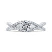 14K White Gold Round Diamond Criss-Cross Engagement Ring