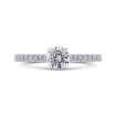 14K White Gold Round Diamond Cathedral Style Engagement Ring