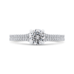 14K White Gold Round Diamond Engagement Ring with Split Shank