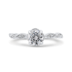 14K White Gold Floral Diamond Engagement Ring