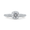 Round Diamond Engagement Ring In 14K White Gold