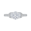 14K White Gold Oval Diamond Three-Stone Engagement Ring