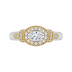 14K Two-Tone Gold Oval Diamond Halo Engagement Ring