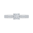 14K White Gold Princess Cut Diamond Cathedral Style Engagement Ring