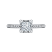 14K White Gold Princess Diamond Solitaire Engament Ring