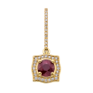 18K Yellow Gold 1/3 Ct Diamond and 2 Ct Ruby SL Boutique Earrings