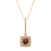 18K Yellow Gold 1/5 Ct Diamond and 1 Ct Ruby SL Boutique Pendant