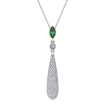 18K Yellow and White Gold 1 5/8 Ct Diamond and 3/8 Ct Emerald SL Boutique Pendant