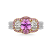 18K Rose and White Gold 1 Ct Diamond and 1 3/4 Ct Pink Sapphire SL Boutique Bridal Ring