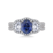 18K White Gold 1 Ct Diamond and 2 1/4 Ct Sapphire SL Boutique Bridal Ring