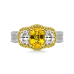 18K Yellow and White Gold 1 Ct Diamond and 2 1/5 Ct Yellow Sapphire SL Boutique Bridal Ring