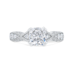 14K White Gold Cushion Diamond Criss-Cross Engagement Ring (Semi-Mount)