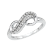 Two Row Infinity Diamond Ring in Sterling Silver (1/5 cttw)