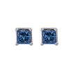 14K White Gold 1/2 Ct Blue Diamond Princess Studs